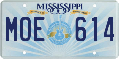 MS license plate MOE614