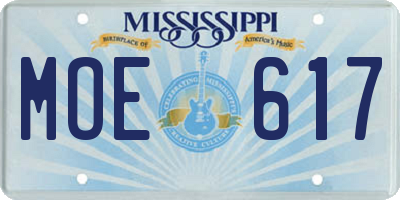 MS license plate MOE617