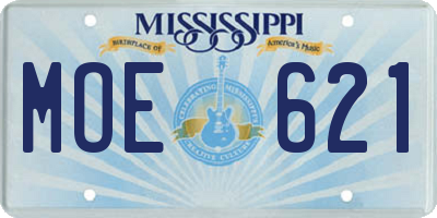 MS license plate MOE621