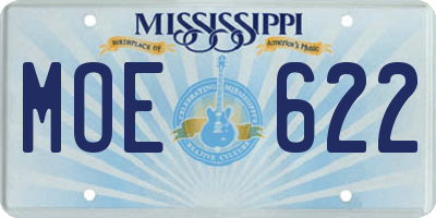 MS license plate MOE622