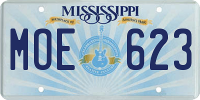 MS license plate MOE623