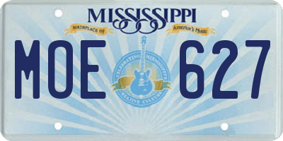 MS license plate MOE627
