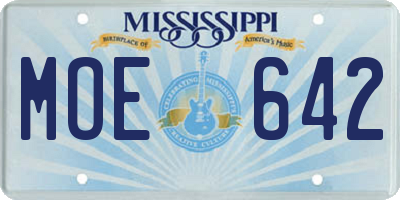MS license plate MOE642