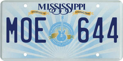 MS license plate MOE644