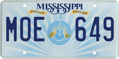 MS license plate MOE649