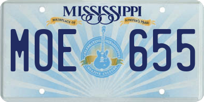 MS license plate MOE655