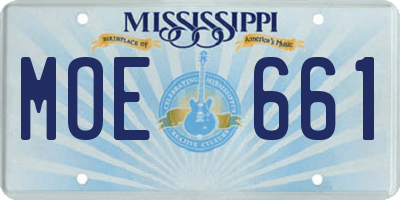 MS license plate MOE661