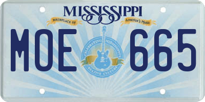 MS license plate MOE665