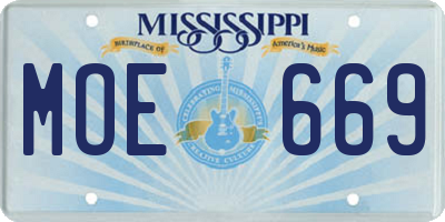 MS license plate MOE669