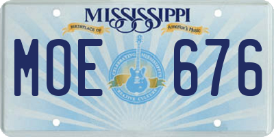 MS license plate MOE676
