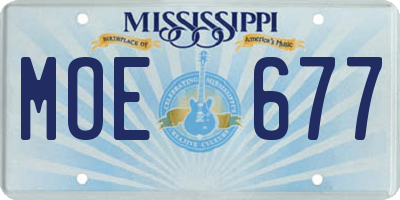 MS license plate MOE677