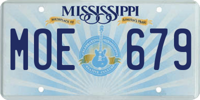 MS license plate MOE679