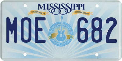MS license plate MOE682
