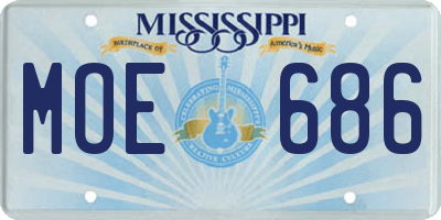 MS license plate MOE686