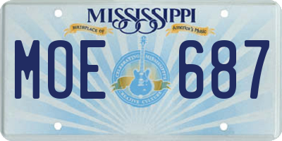 MS license plate MOE687