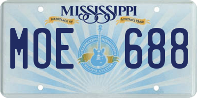MS license plate MOE688