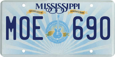 MS license plate MOE690