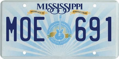 MS license plate MOE691