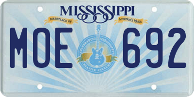 MS license plate MOE692