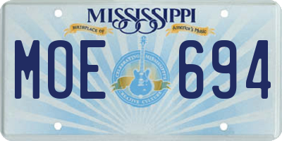 MS license plate MOE694