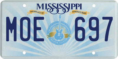 MS license plate MOE697