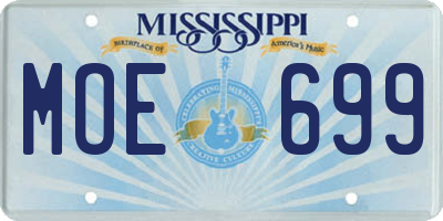 MS license plate MOE699