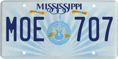 MS license plate MOE707