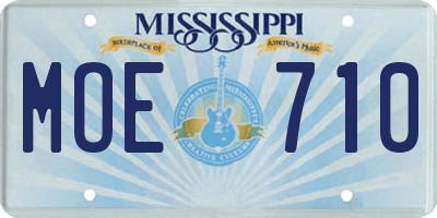 MS license plate MOE710