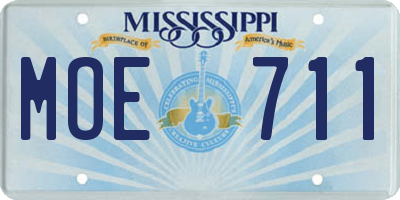 MS license plate MOE711