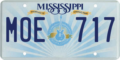MS license plate MOE717