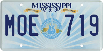 MS license plate MOE719