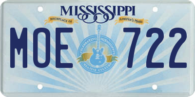 MS license plate MOE722