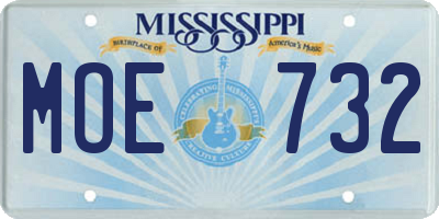 MS license plate MOE732