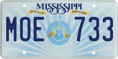 MS license plate MOE733