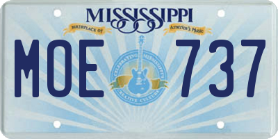 MS license plate MOE737