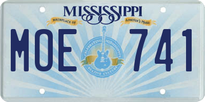 MS license plate MOE741
