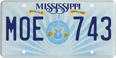 MS license plate MOE743