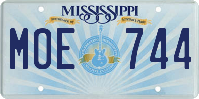 MS license plate MOE744