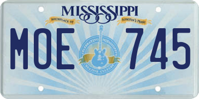 MS license plate MOE745