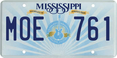 MS license plate MOE761