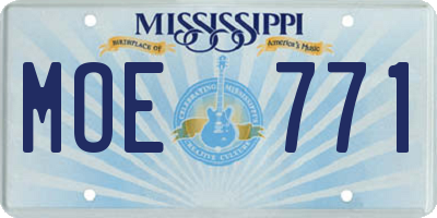 MS license plate MOE771