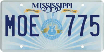 MS license plate MOE775