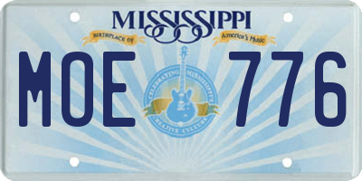 MS license plate MOE776
