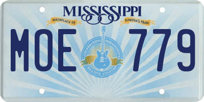 MS license plate MOE779