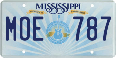MS license plate MOE787