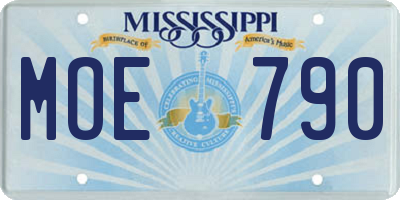 MS license plate MOE790