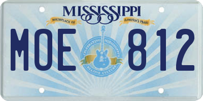 MS license plate MOE812