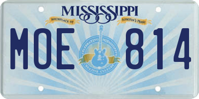 MS license plate MOE814