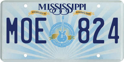 MS license plate MOE824