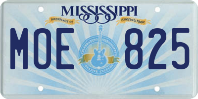 MS license plate MOE825